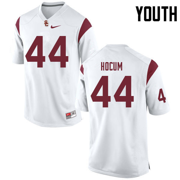 Youth #44 Matthew Hocum USC Trojans College Football Jerseys Sale-White